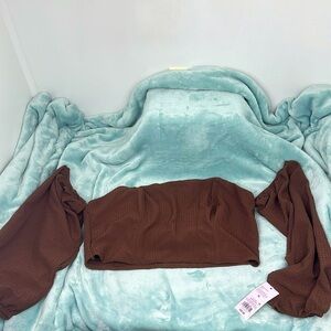 Wild Fable - Off The Shoulder Crop Top with Long Sleeves